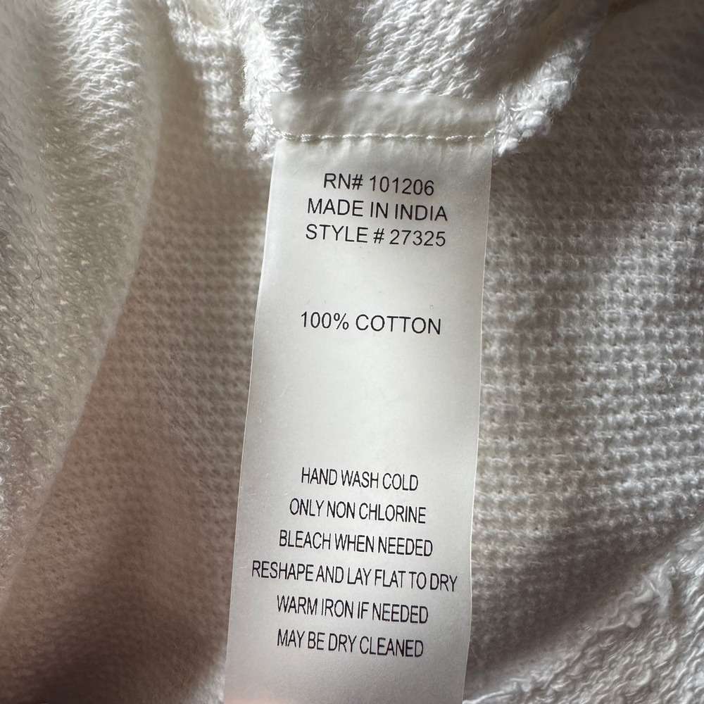 Soft Surroundings Ivory Crochet Neckline Size S Boho Textured Tunic Long Sleeve - Picture 7 of 7